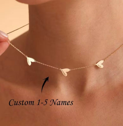 Memora Engraved 1-5 Heart Name Necklace