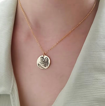 Memora Engraved Photo Necklace
